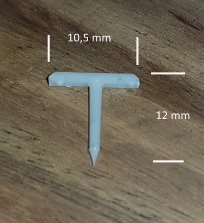 Kunststoff T-Stifte T-12 mm PolyTacks Nägel 9.000 T-Pins