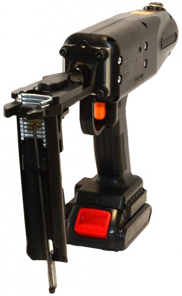 Ringzange 33 Akku für OK33 Drahtringe Gabionen, Drahtgitter inkl. 2x Akku Ladegerät und Tasche