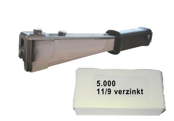 Hammertacker für Klammer Typ 11 ( PF / 140 ) inkl. 50.000 Klammern 11/9 mm