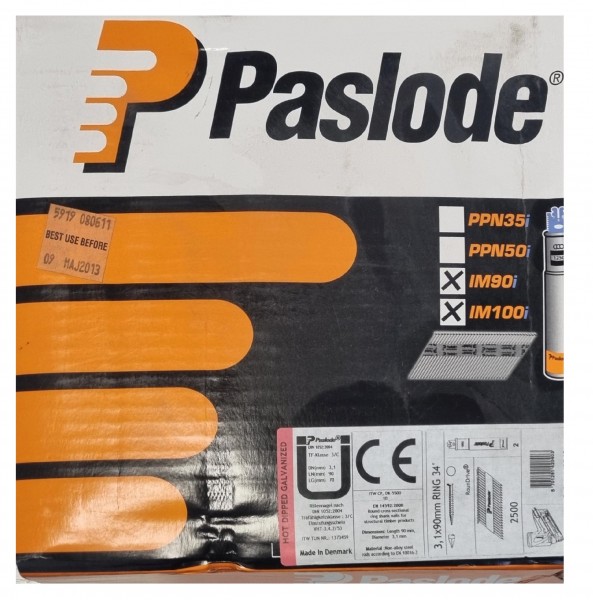 ITW Paslode Impulse Pack 3,1x90mm 34° RING feuerv. IM90i , IM100i 2.500 Streifennägel