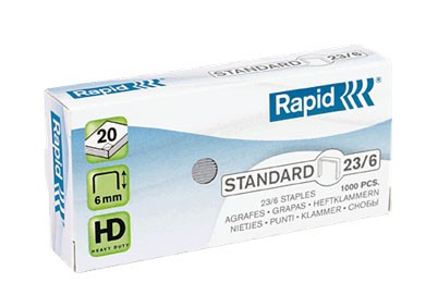 Rapid 23 Heftklammern 6-24 mm verzinkt Inhalt 1.000 Klammern