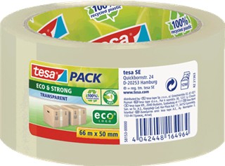 tesapack Packband Eco & Strong ecoLogo/58153-00000-00, transparent, B50xL66m